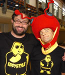 Fabrizio Botta e il pupazzo Gnappo